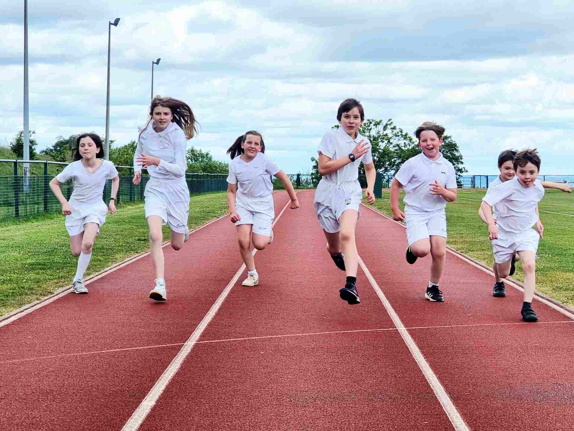 Students competing in athletics