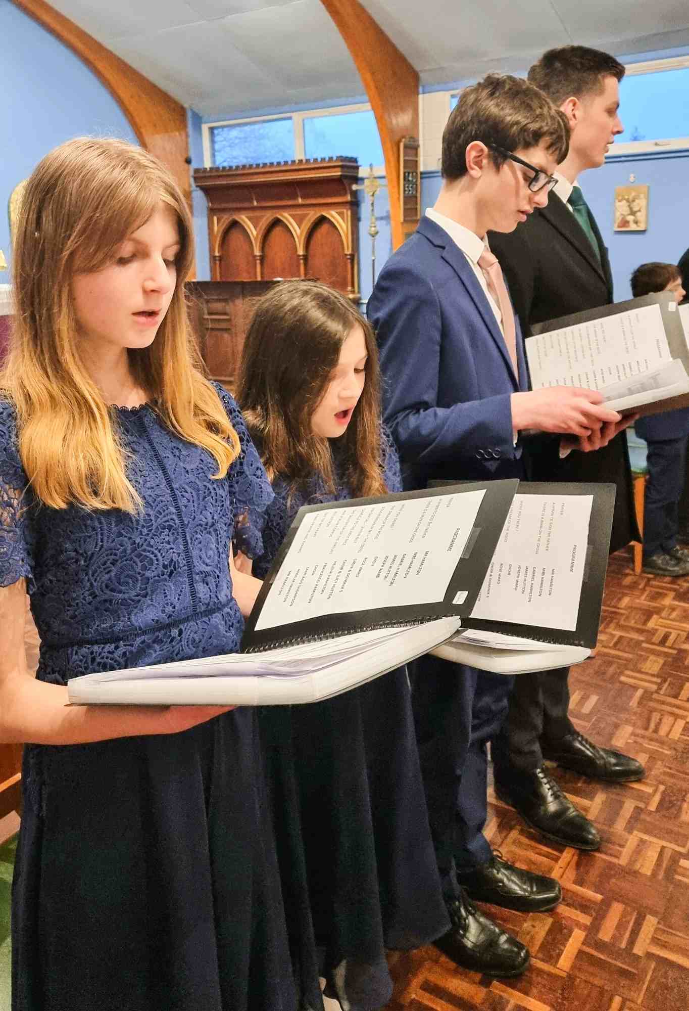 Choir performance, wide view